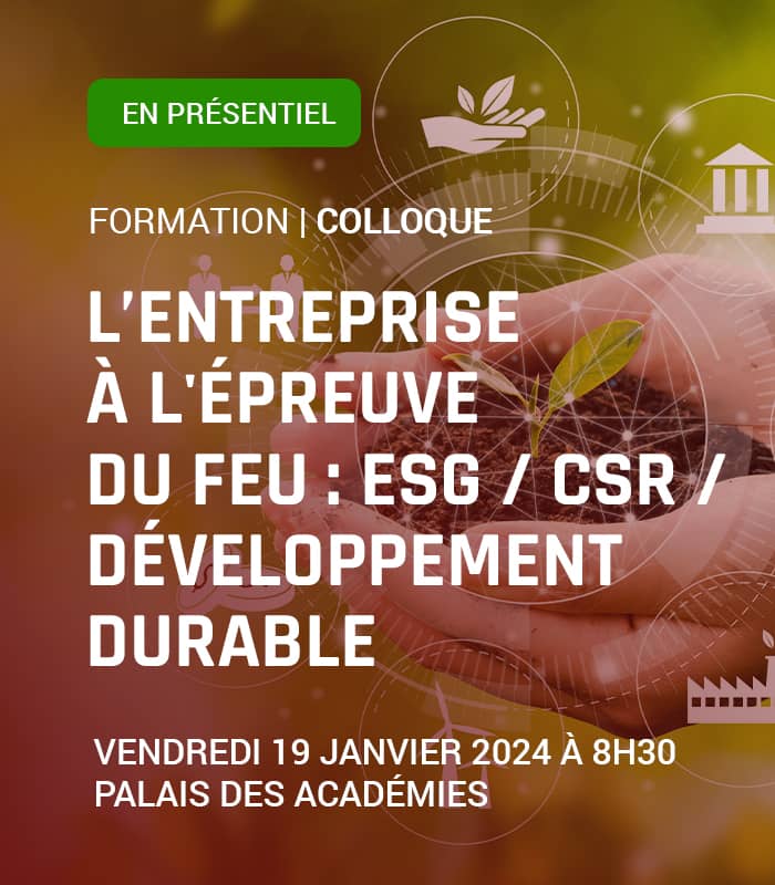 L’ENTREPRISE À L’ÉPREUVE DU FEU : ESG/CSR/DÉVELOPPEMENT DURABLE